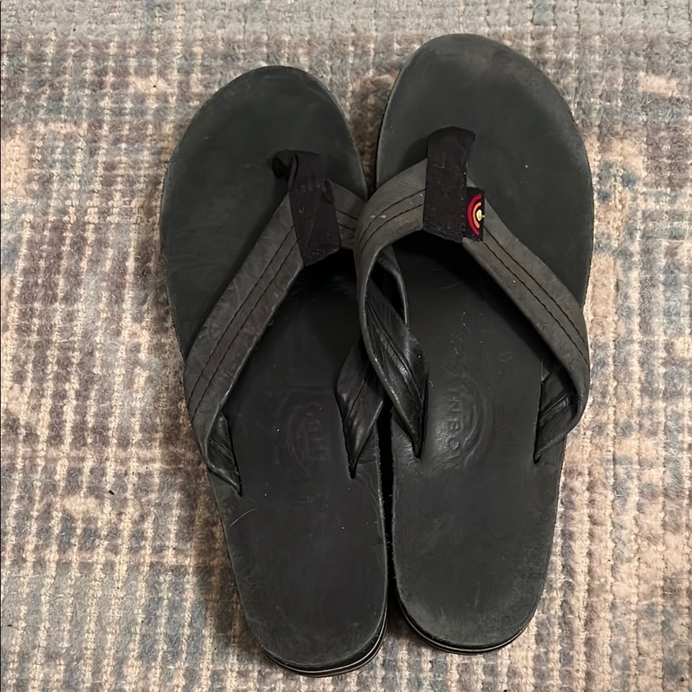 Black Rainbow Flip Flops